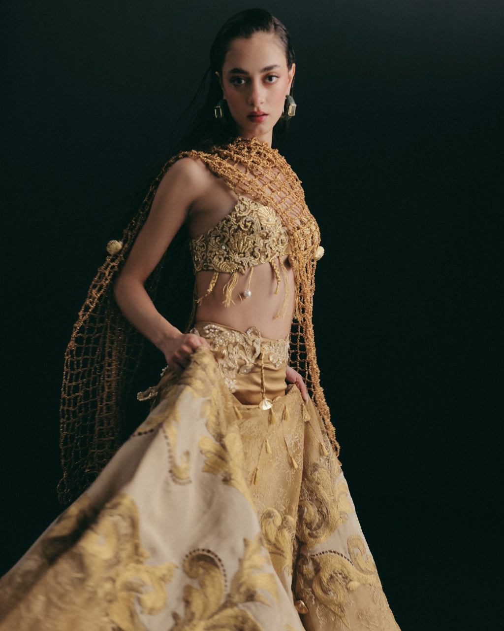 Sea Witch'S Gold Skirt Set