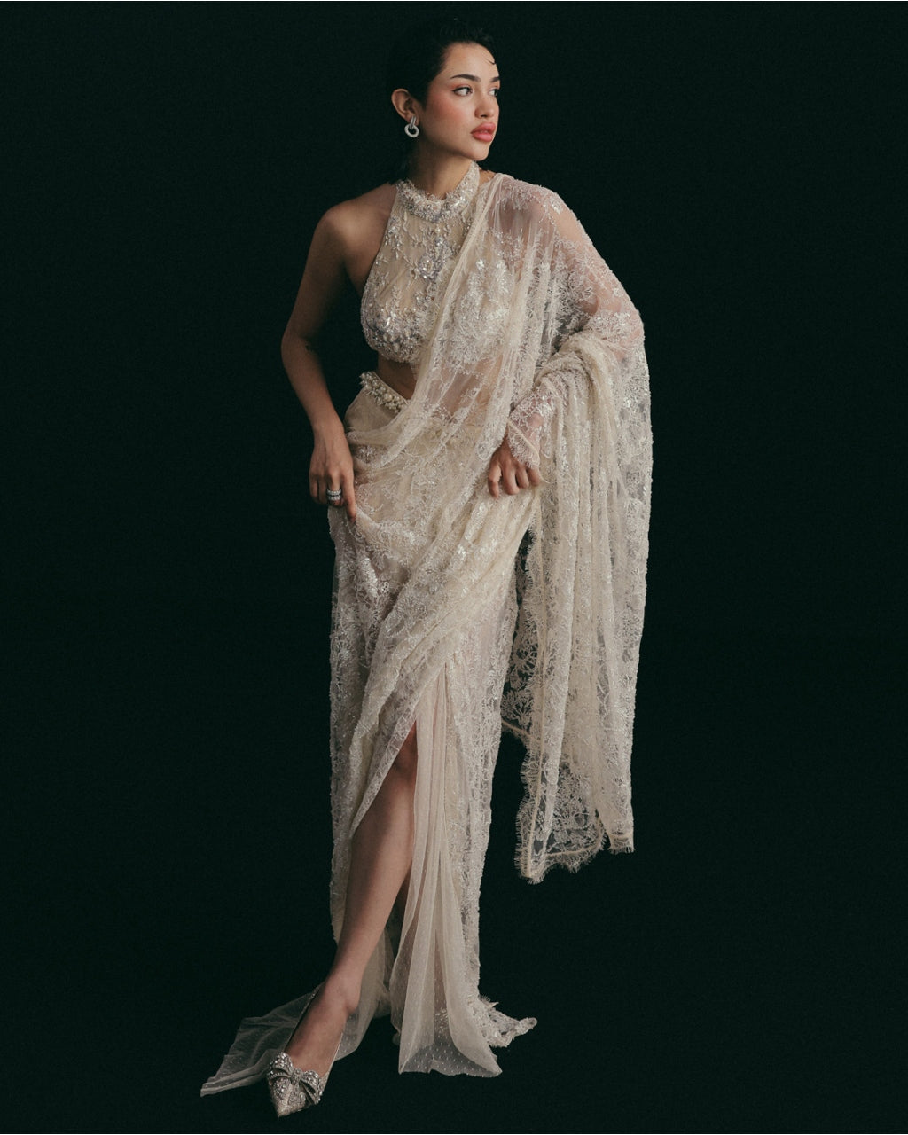 Icing On The Lace Draped Sari
