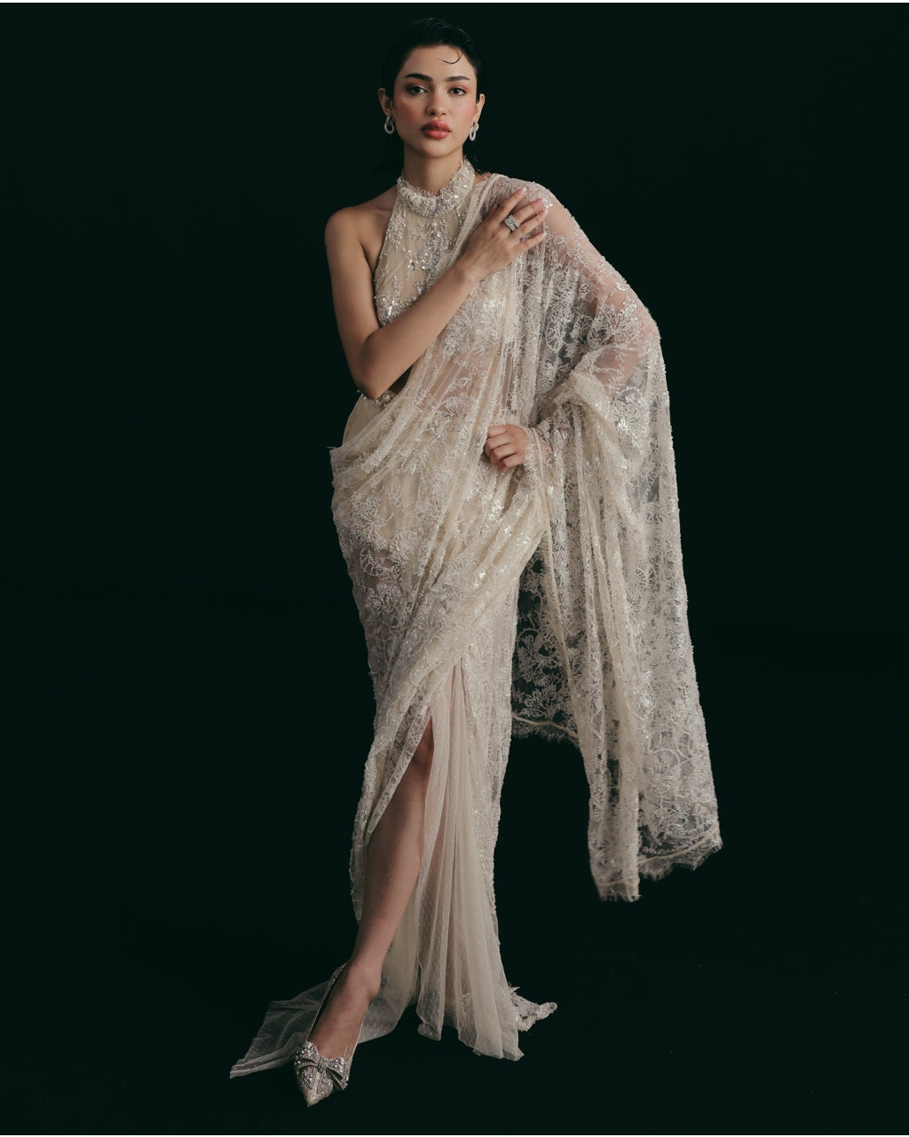 Icing On The Lace Draped Sari