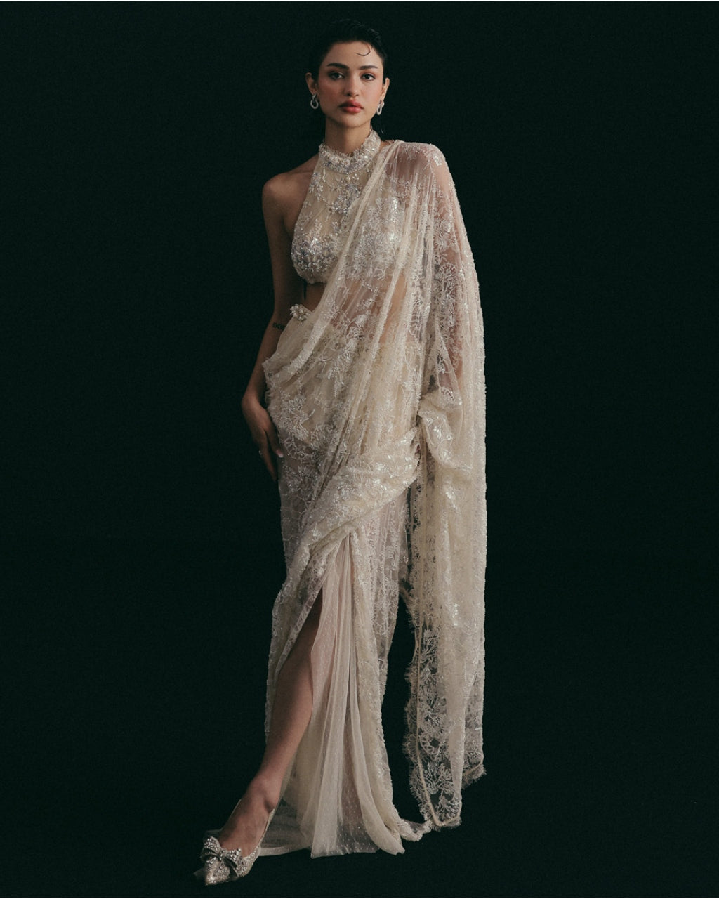 Icing On The Lace Draped Sari