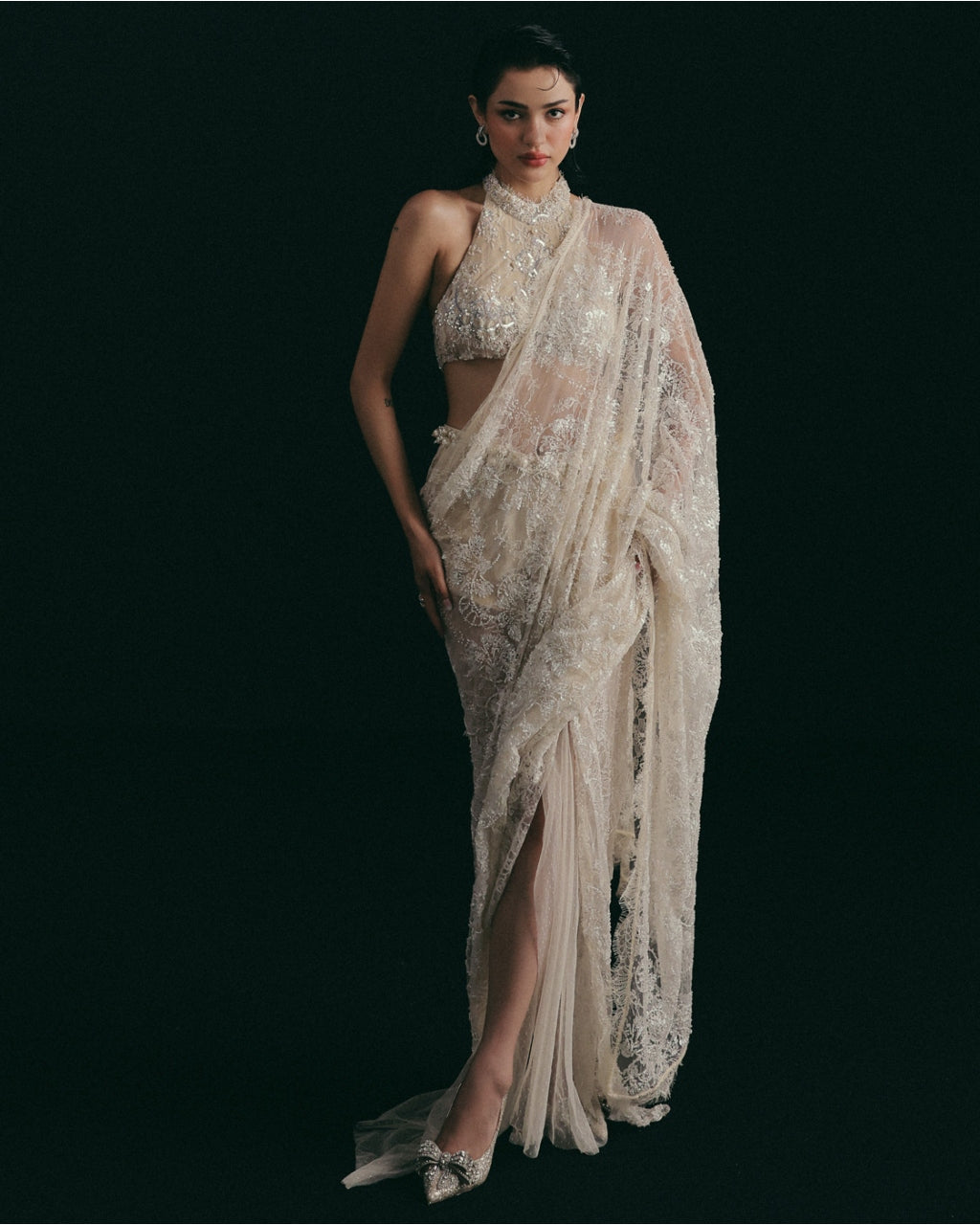 Icing On The Lace Draped Sari