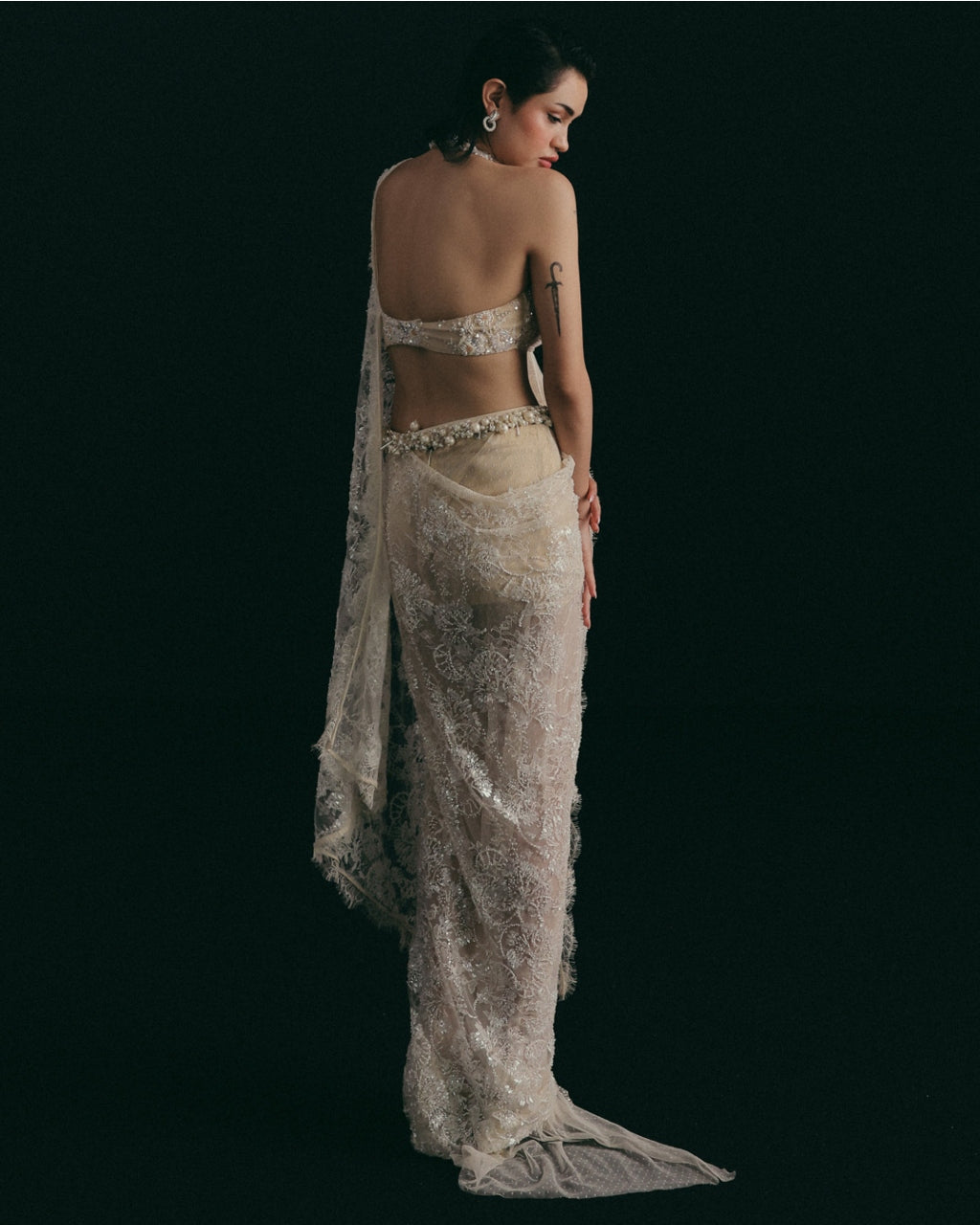 Icing On The Lace Draped Sari