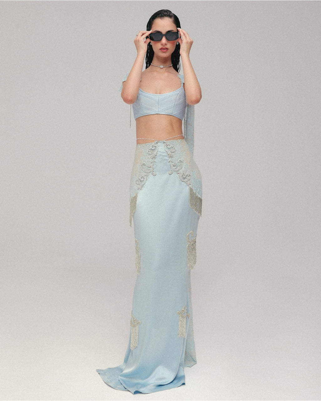 The Blue Heiress Skirt Set