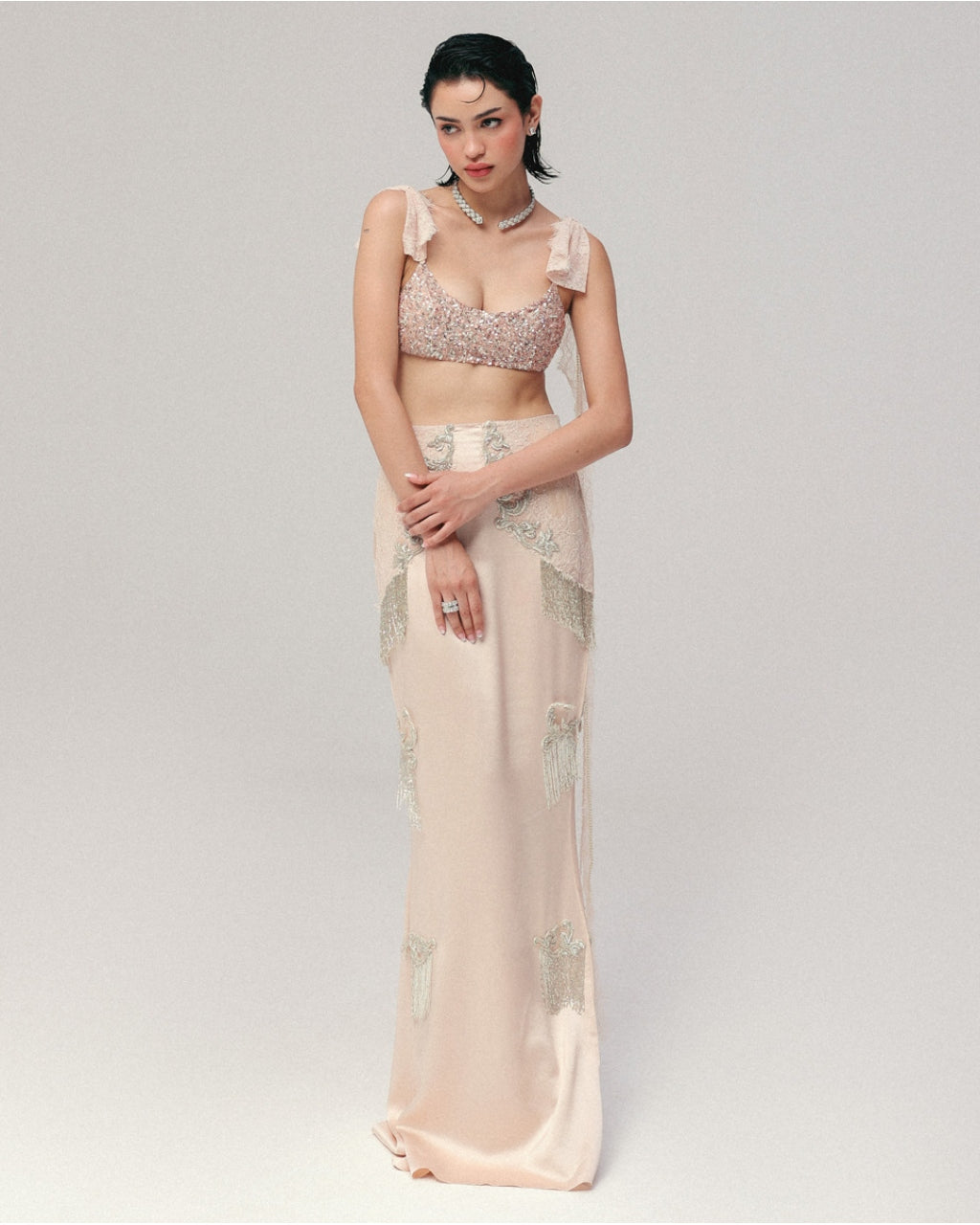Pink Gatsby Skirt Set