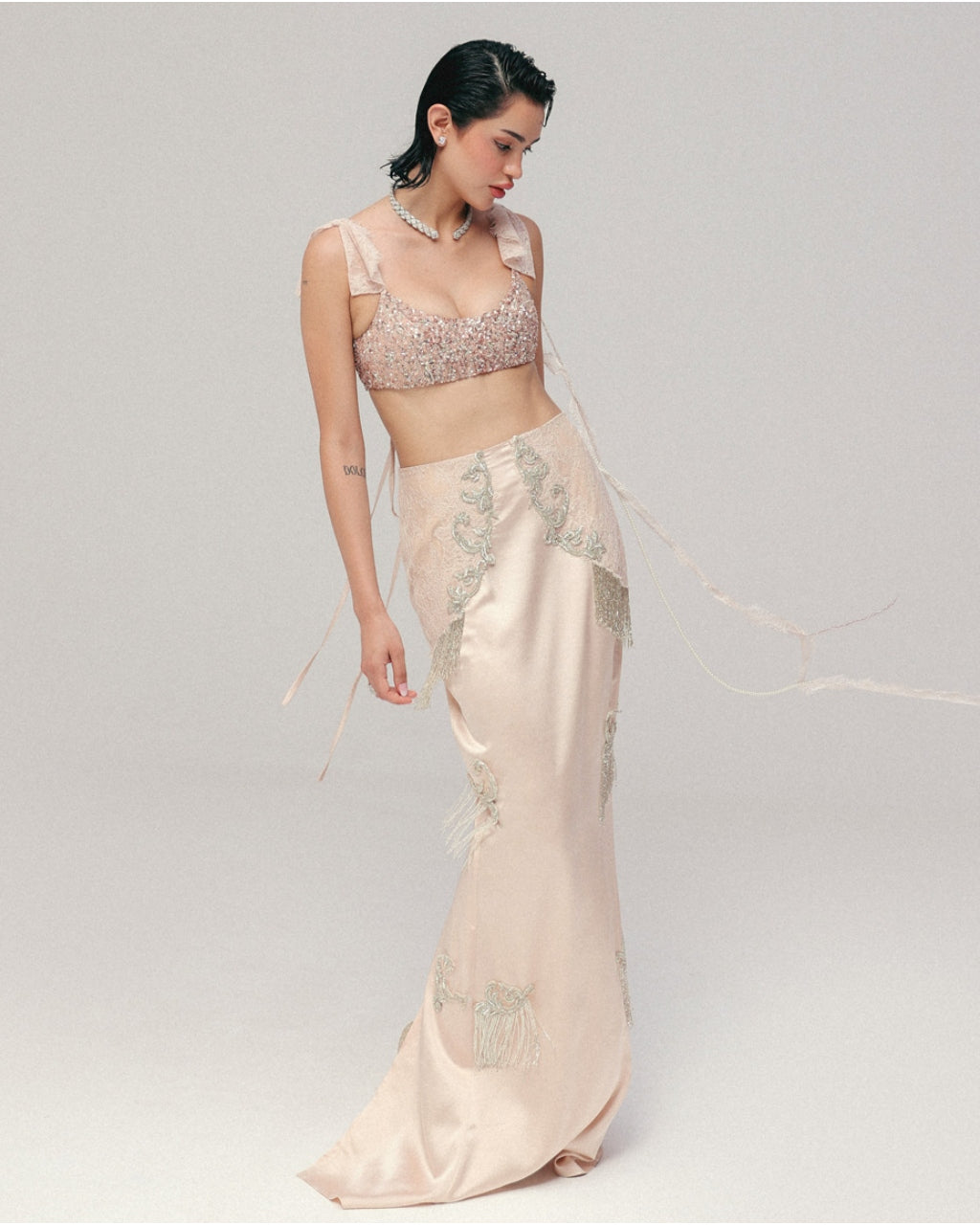 Pink Gatsby Skirt Set