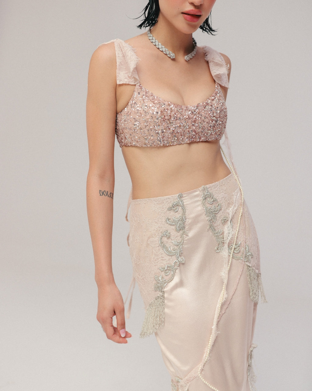 Pink Gatsby Skirt Set