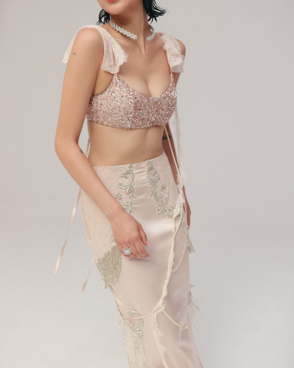 Pink Gatsby Skirt Set