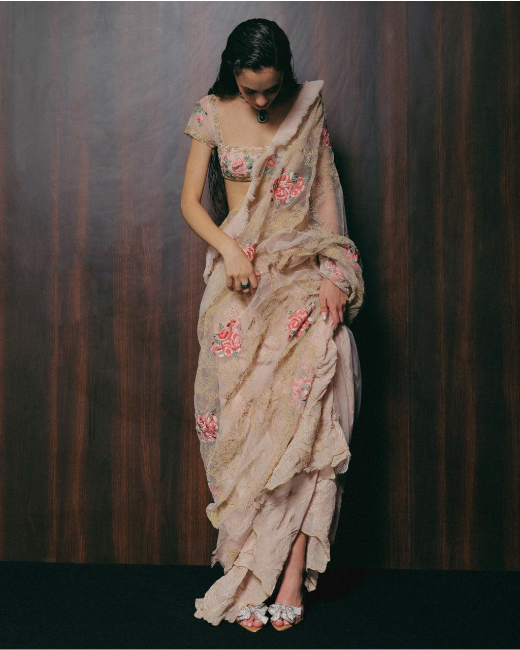 Lady Blushes A Lot Sari Set