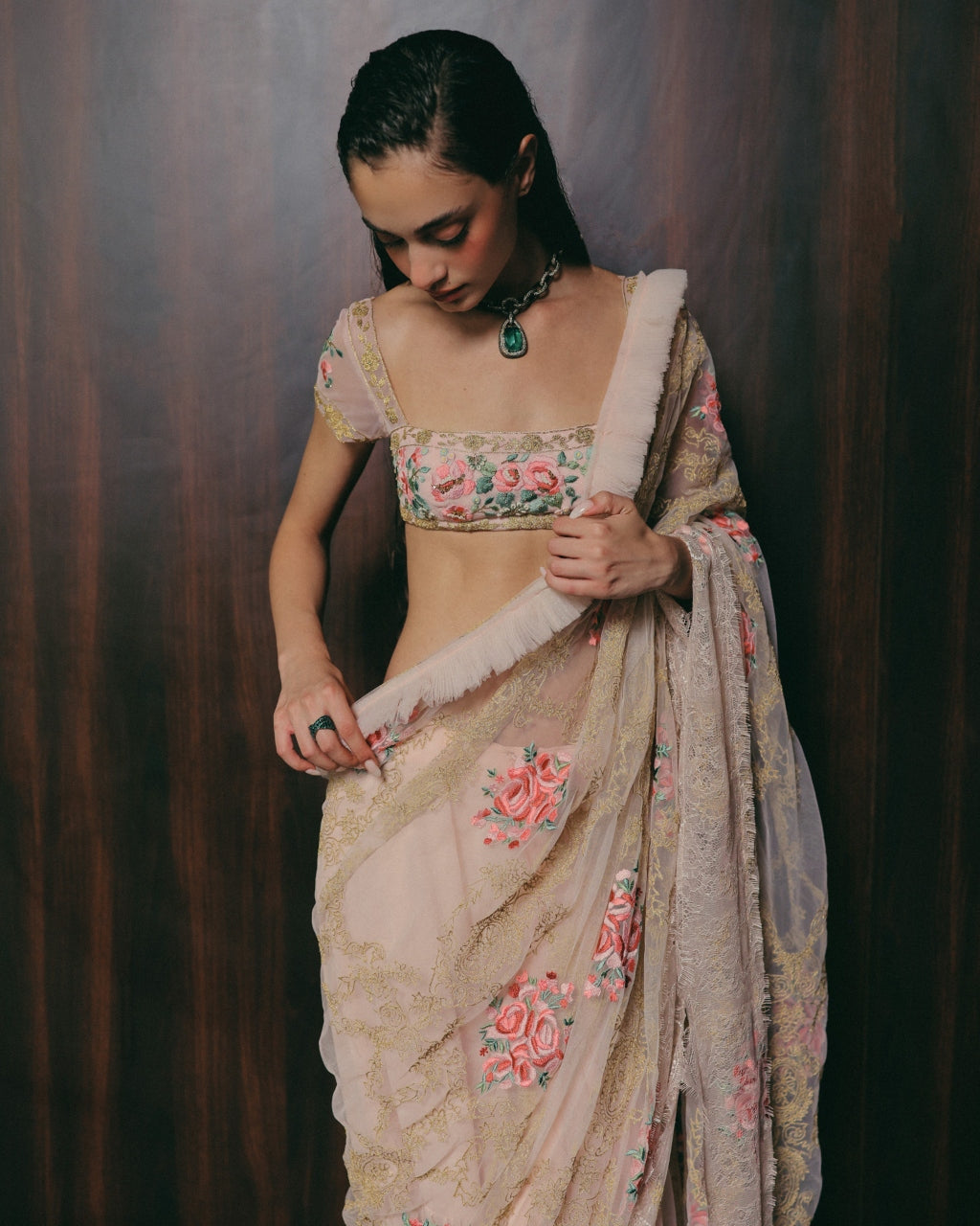 Lady Blushes A Lot Sari Set