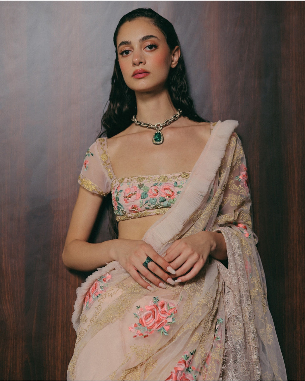 Lady Blushes A Lot Sari Set