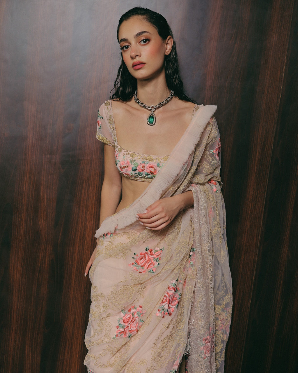 Lady Blushes A Lot Sari Set