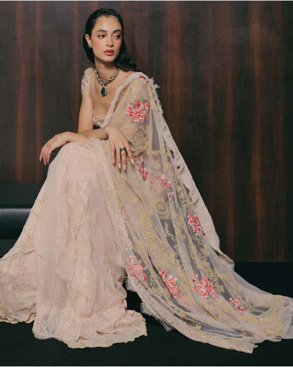 Lady Blushes A Lot Sari Set