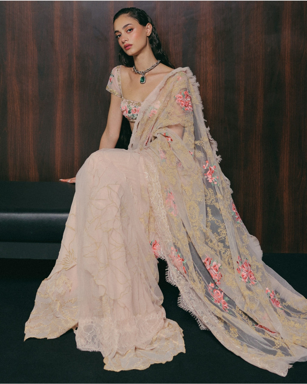 Lady Blushes A Lot Sari Set