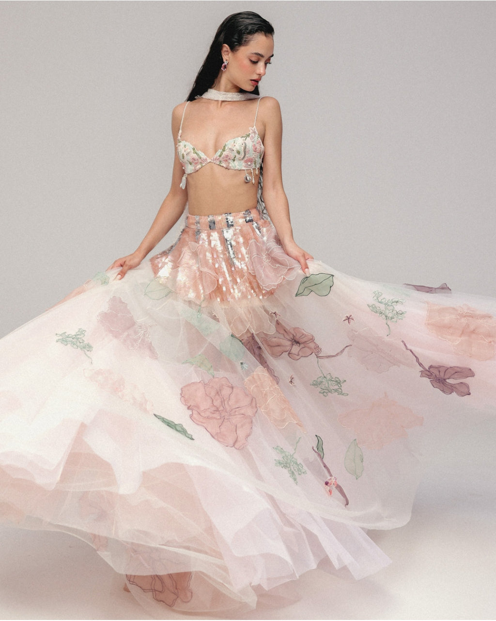 Stolen Sea Shells, Hand Picked Flowers Skirt Set