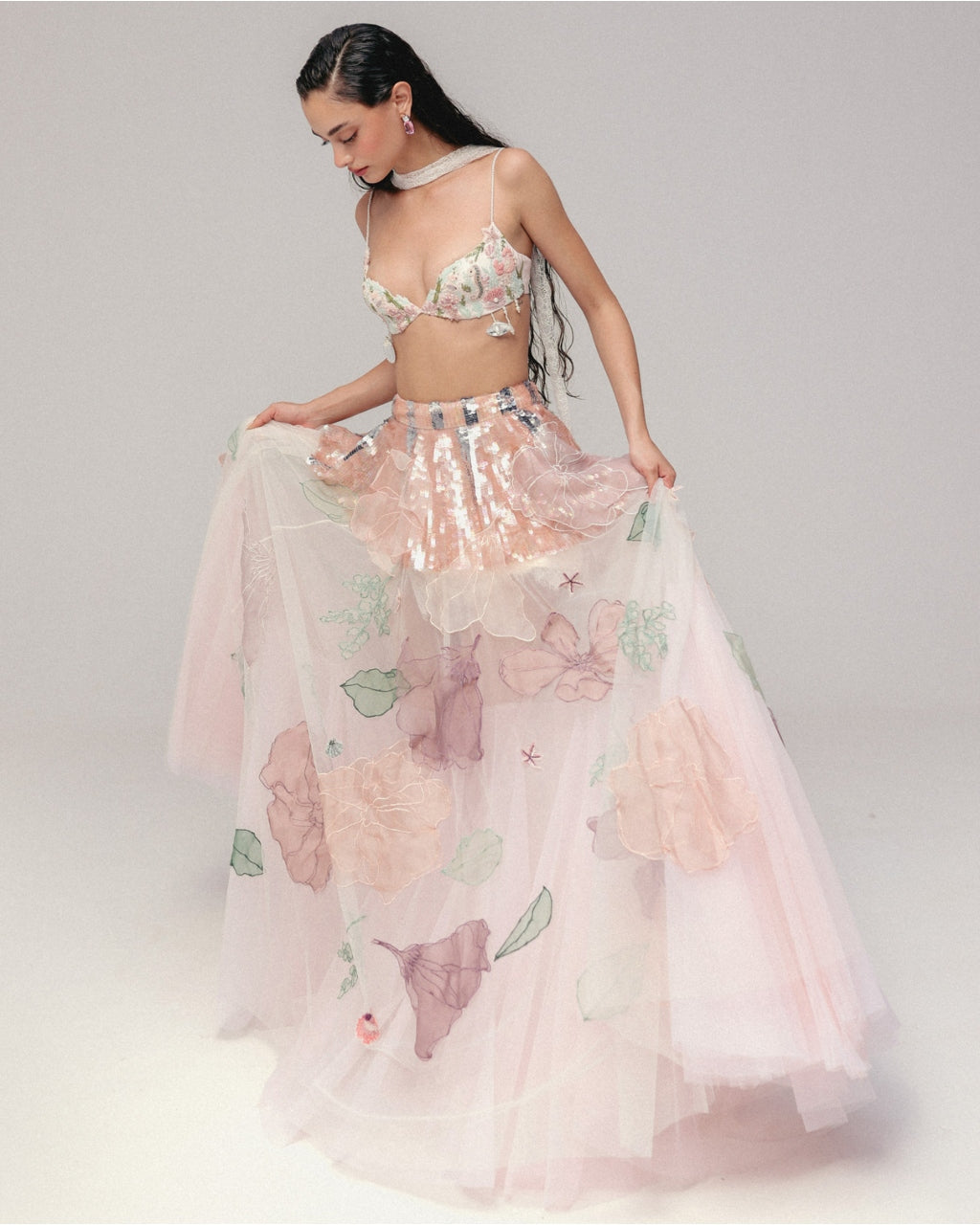 Stolen Sea Shells, Hand Picked Flowers Skirt Set
