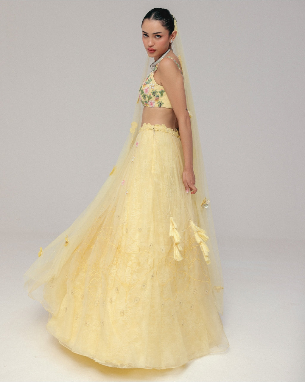 A Yellow Haldi Lehenga Set