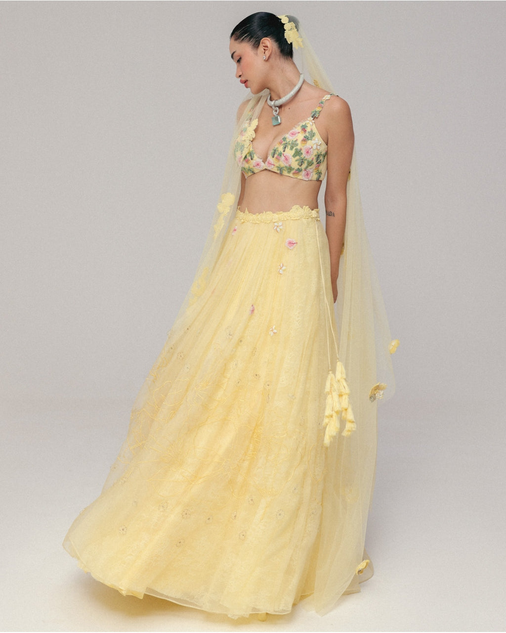 A Yellow Haldi Lehenga Set
