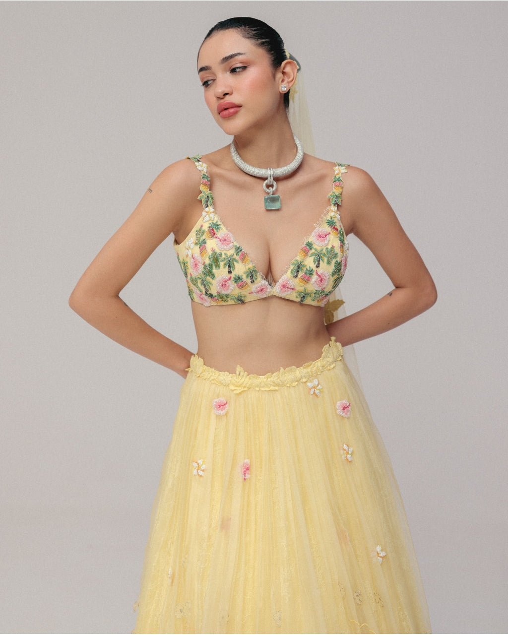 A Yellow Haldi Lehenga Set