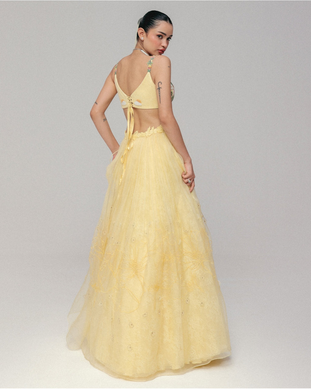 A Yellow Haldi Lehenga Set