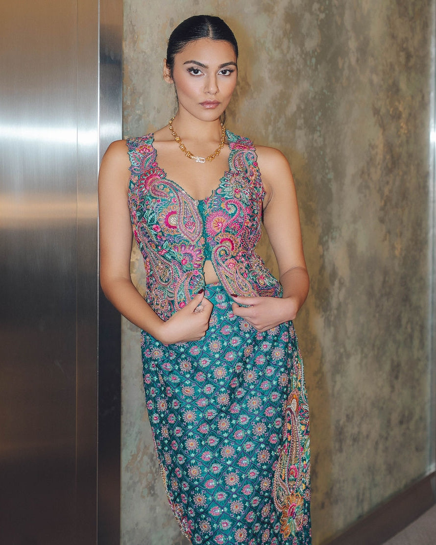 Eka Waistcoat with Skirt Set
