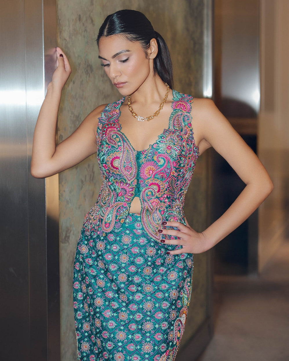 Eka Waistcoat with Skirt Set