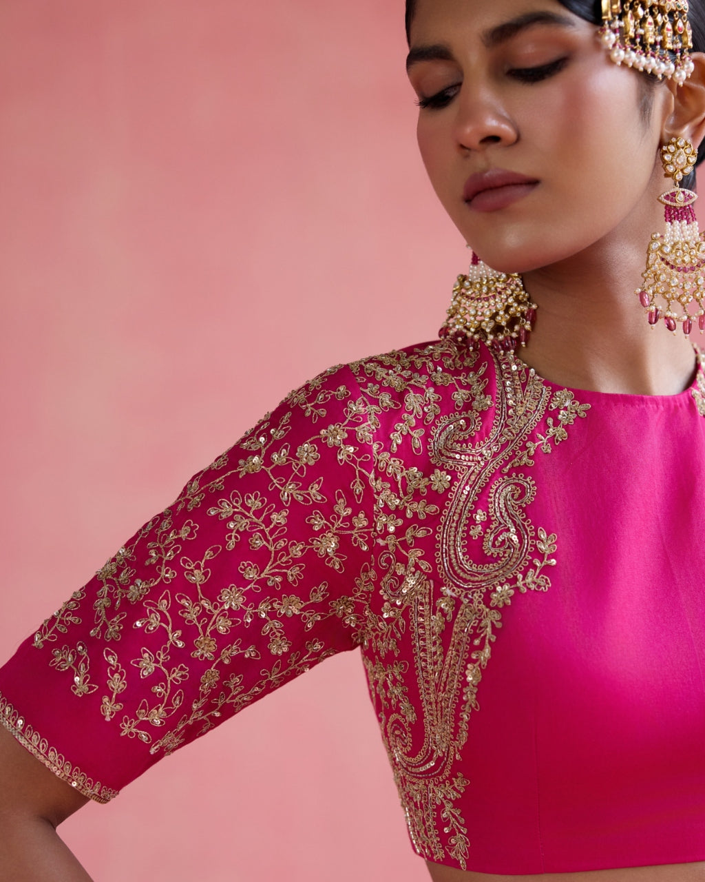 Inayat Lehenga Set - Fuchsia