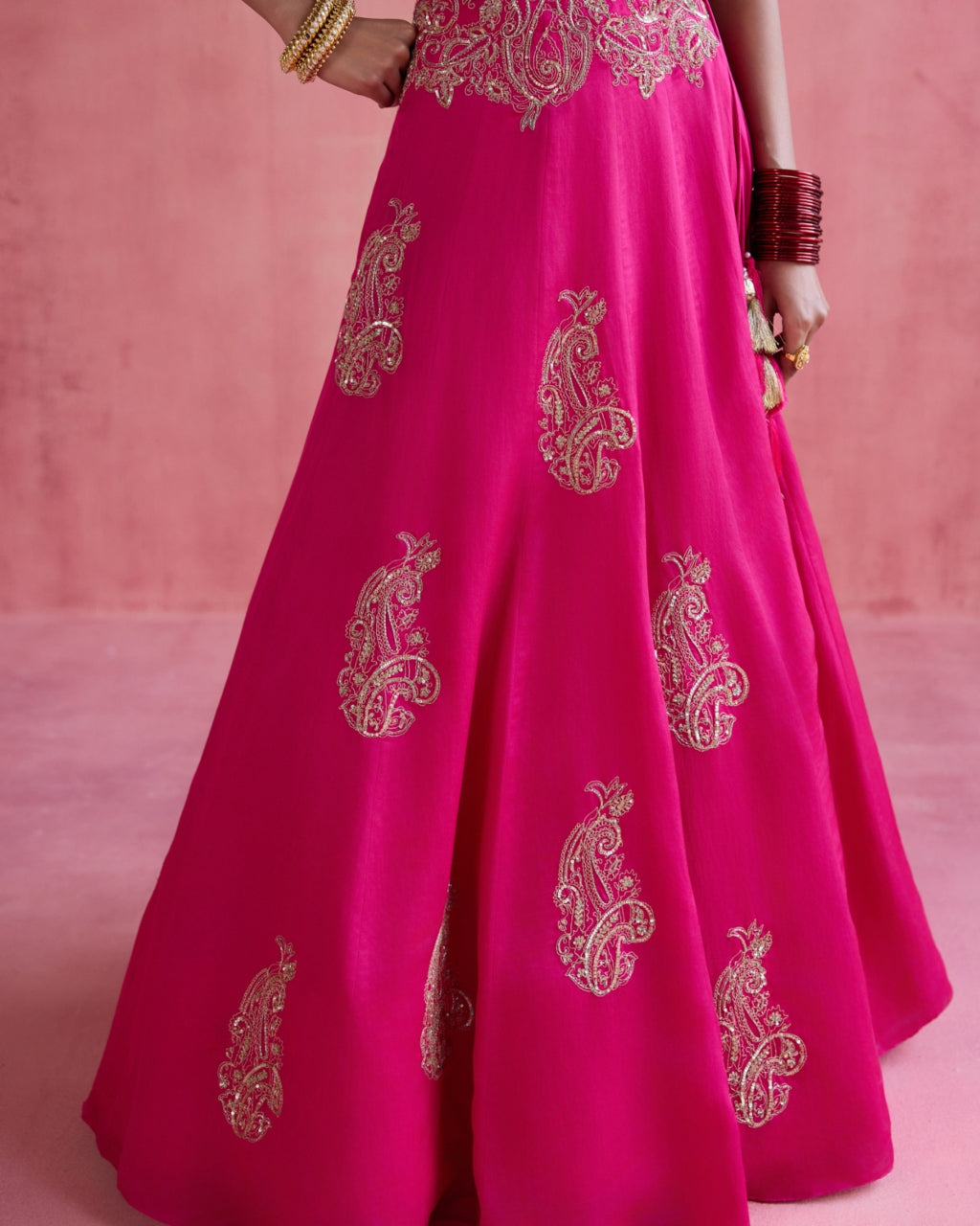 Inayat Lehenga Set - Fuchsia