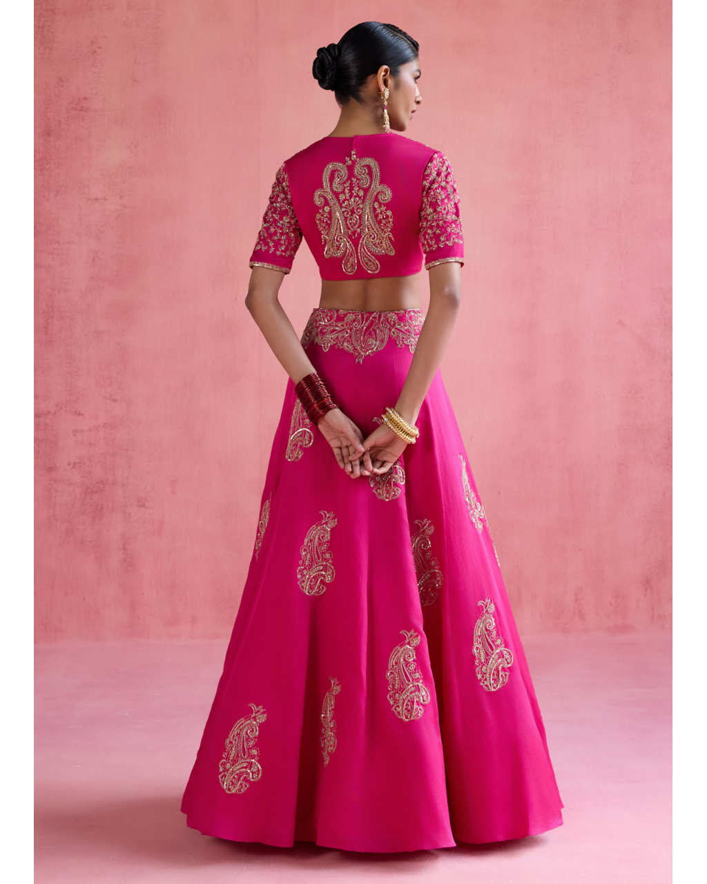 Inayat Lehenga Set - Fuchsia