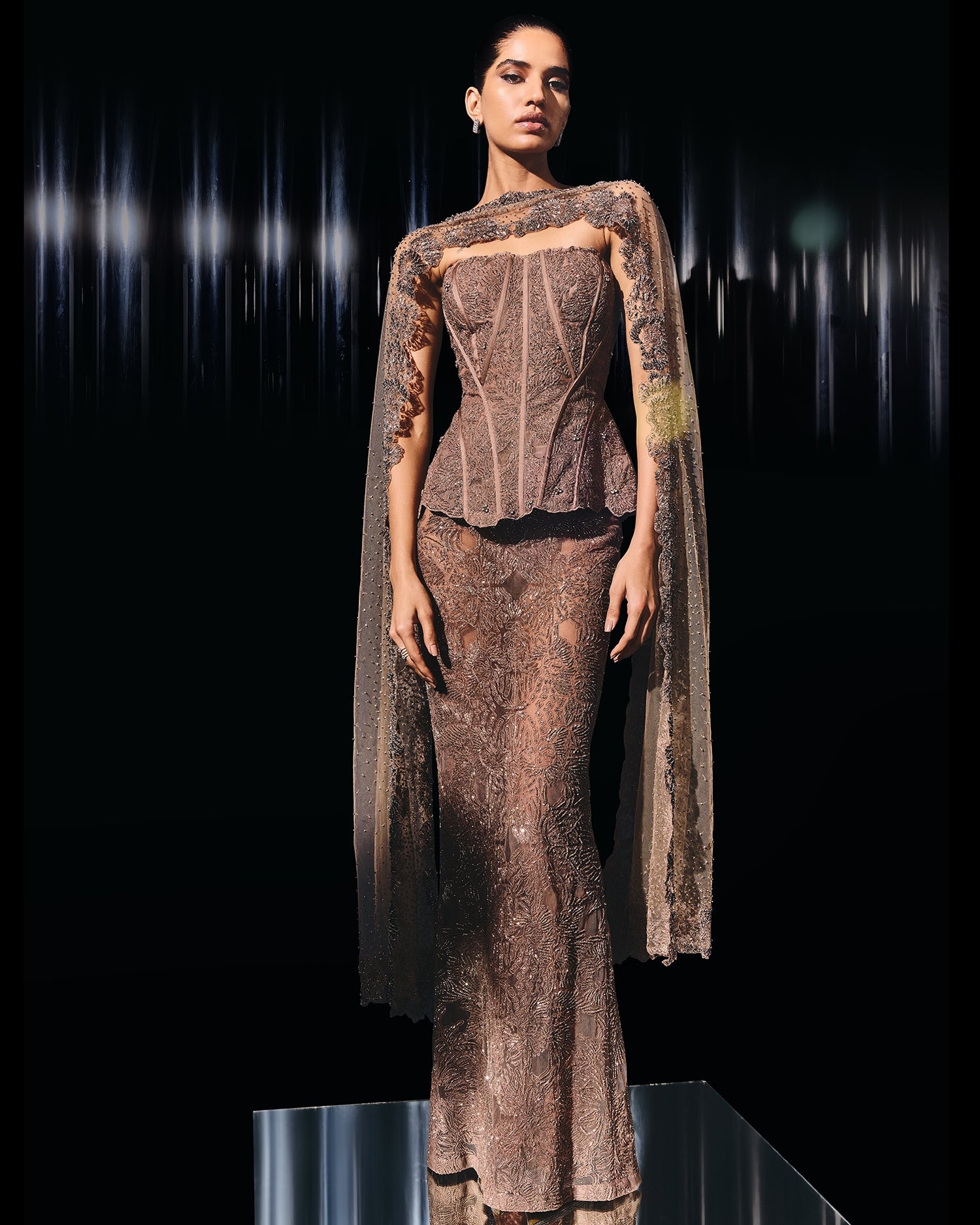 Rosé Structured Corset Set