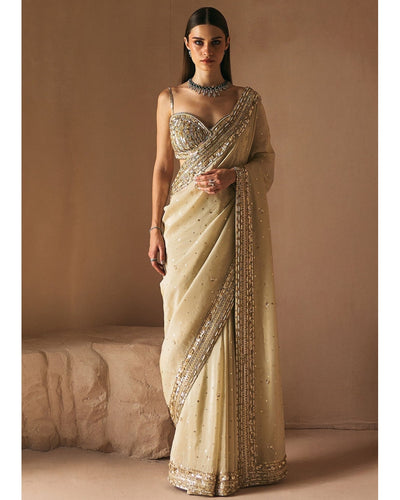 Champage Whisper Sari Set