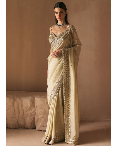 Champage Whisper Sari Set
