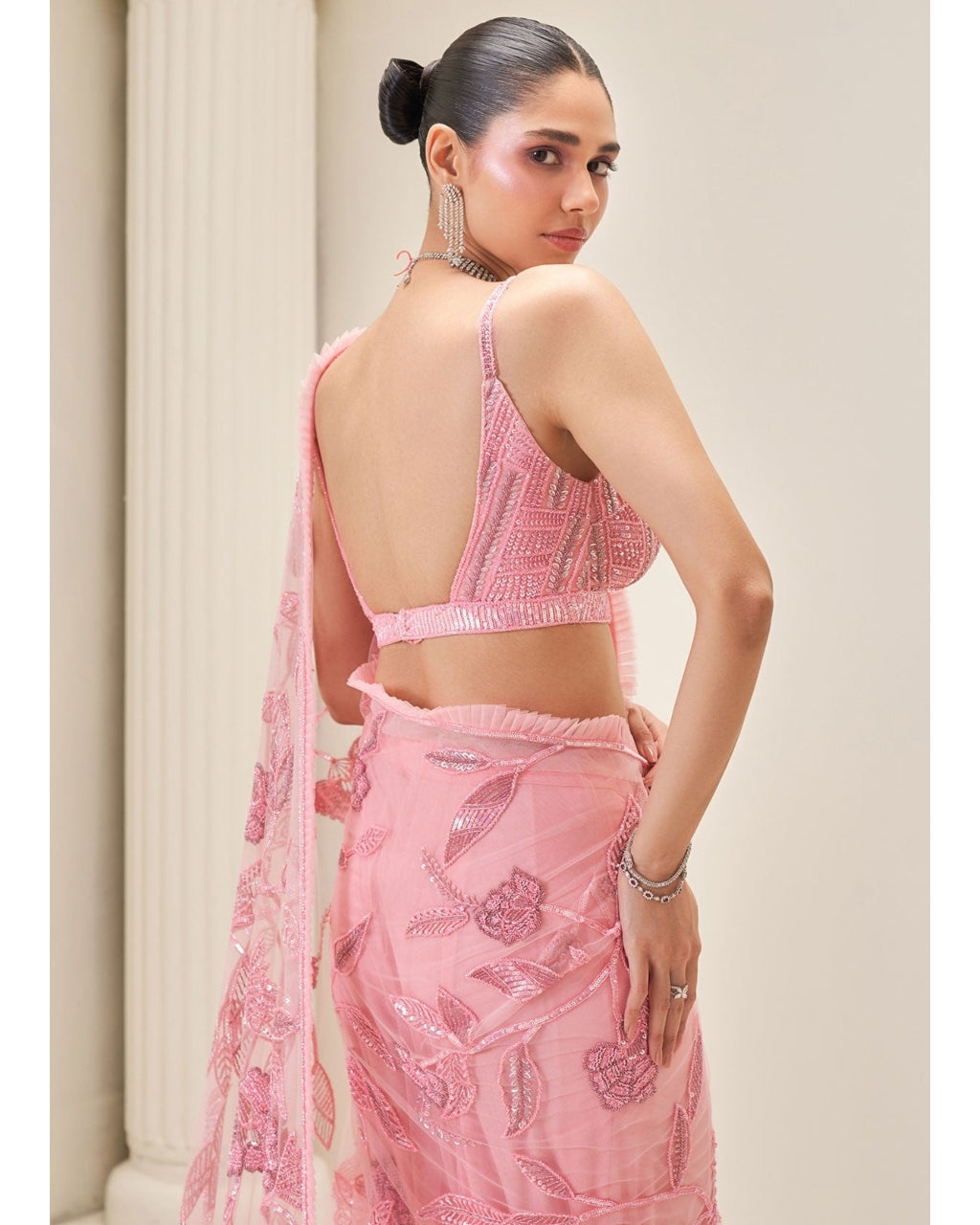 Rose Whisper Sari Set