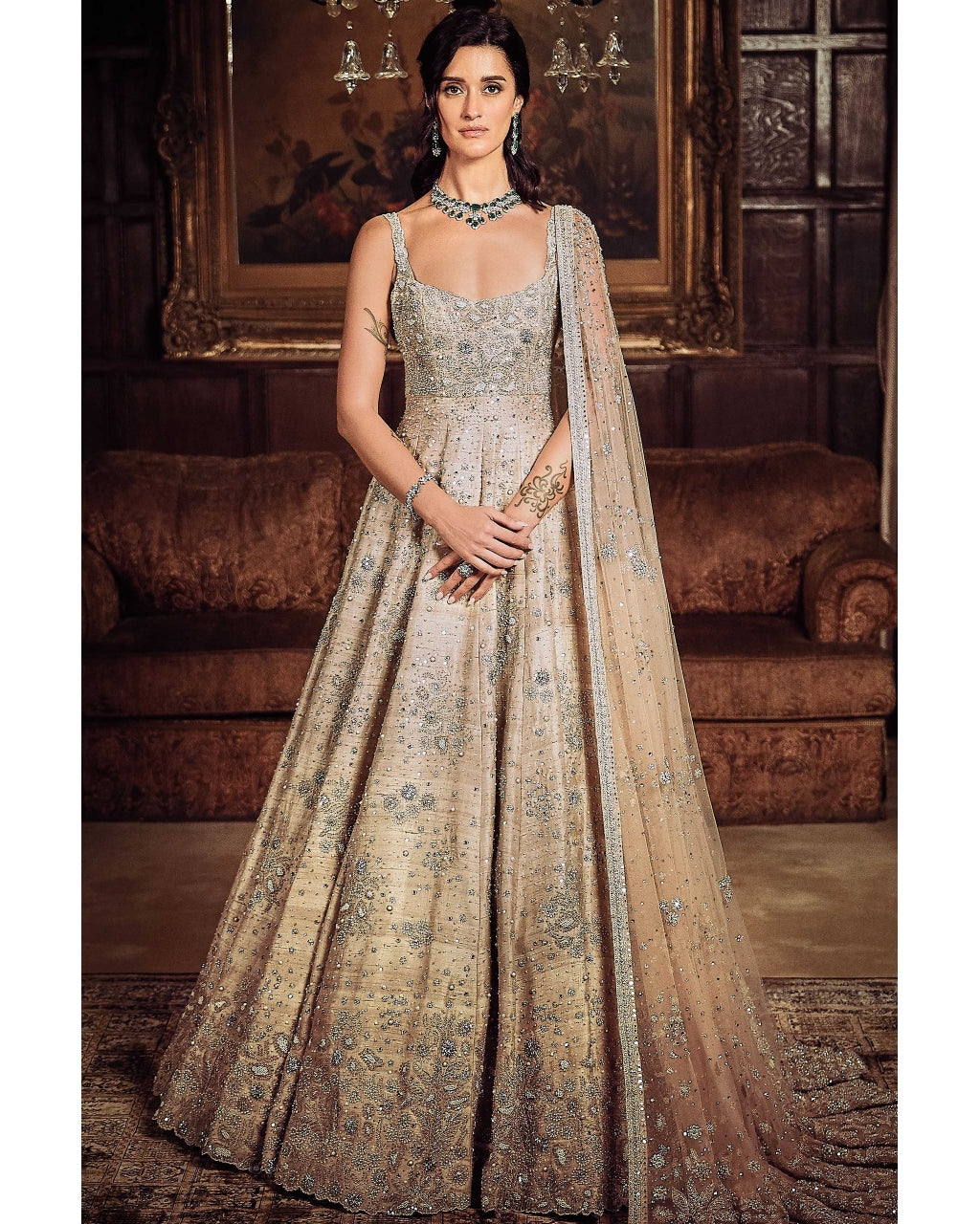 The Starlight Mogra Gown Set