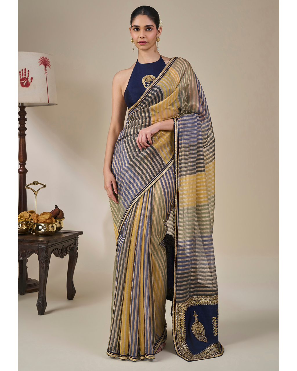 Alleppey Stripe Masque Sari Set