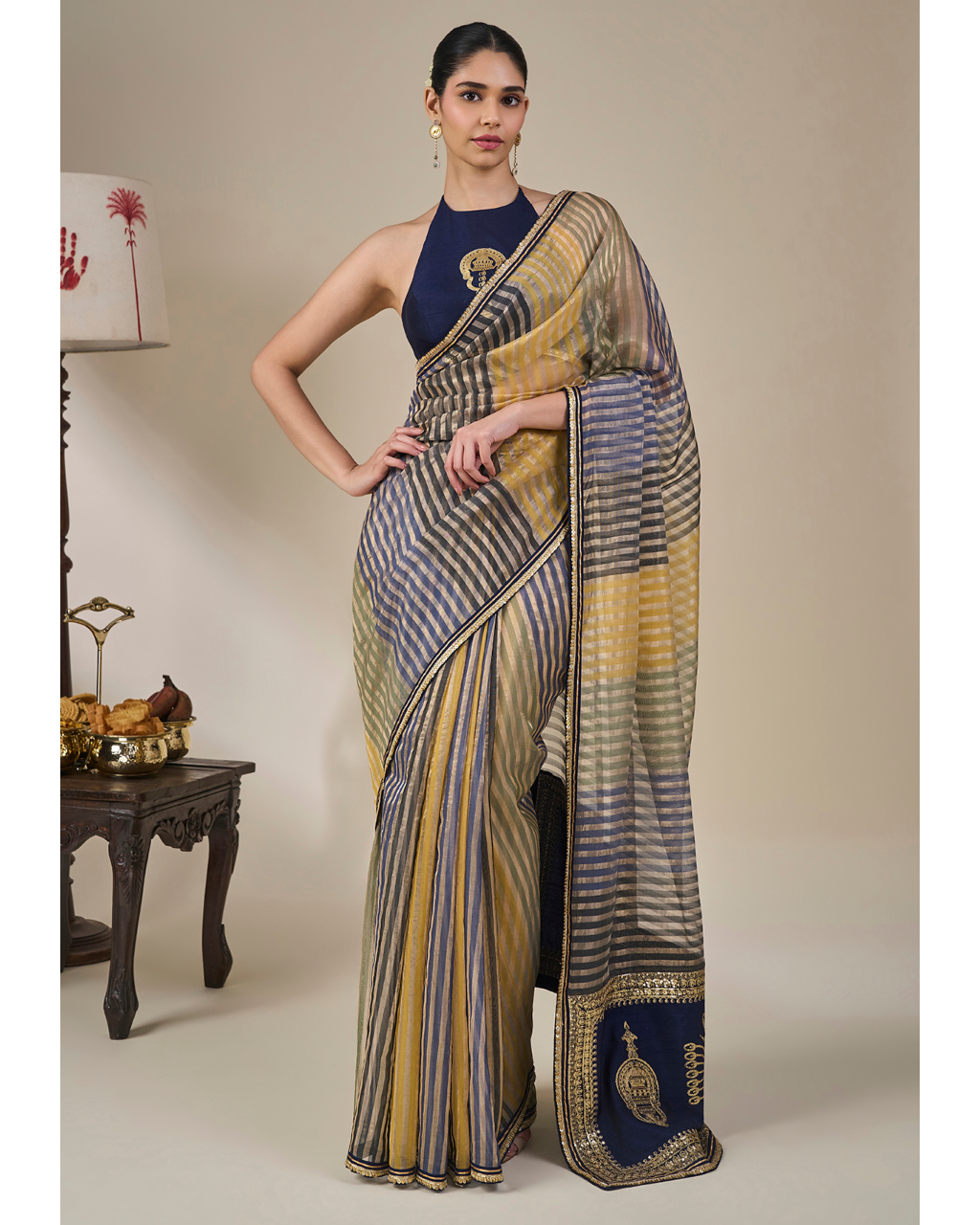 Alleppey Stripe Masque Sari Set