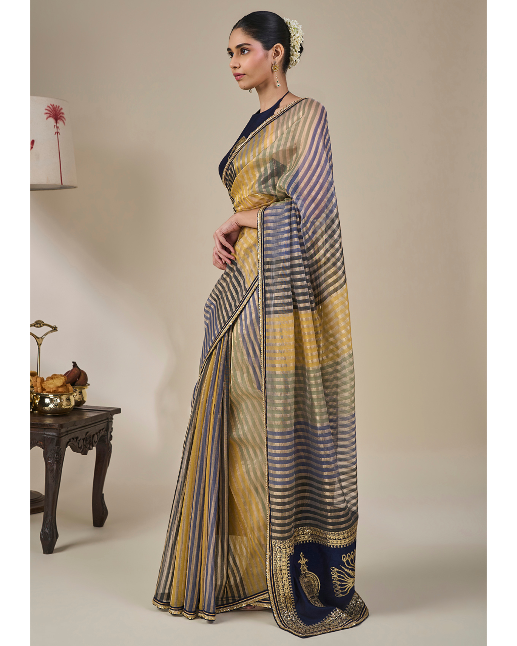 Alleppey Stripe Masque Sari Set