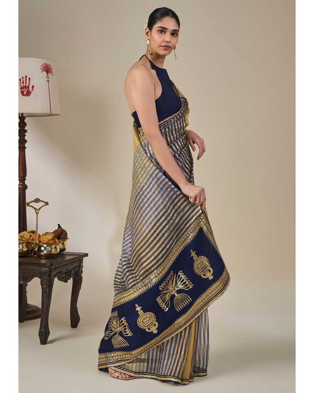 Alleppey Stripe Masque Sari Set