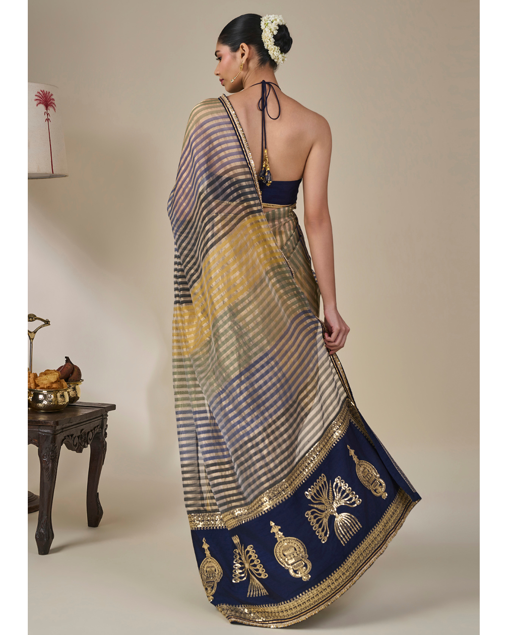 Alleppey Stripe Masque Sari Set