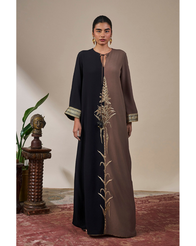 Black & Brown Shaahi Bloom Kaftan