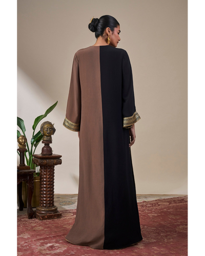 Black & Brown Shaahi Bloom Kaftan