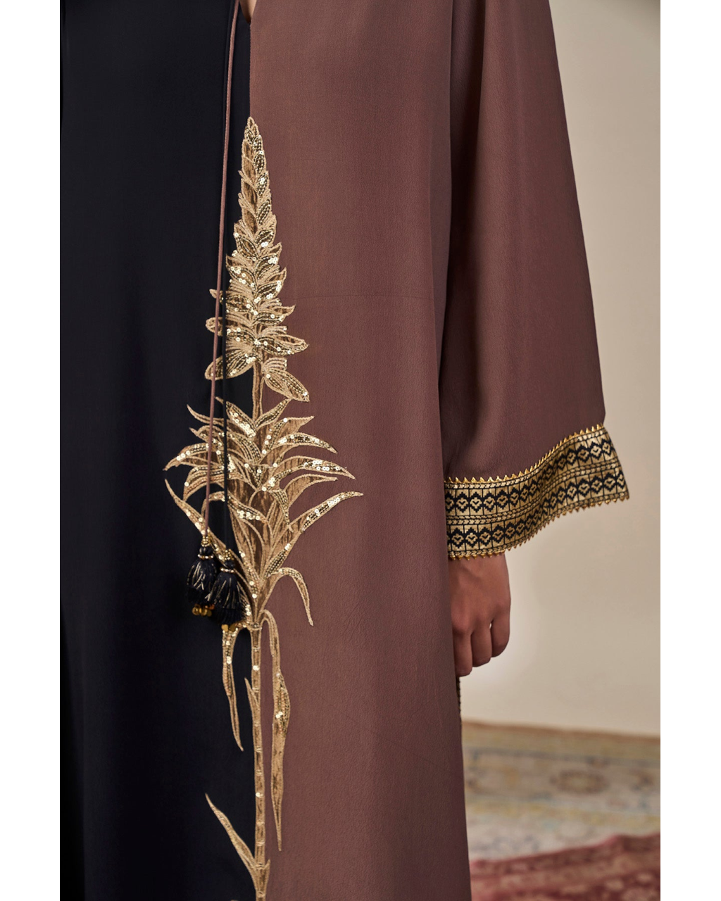 Black & Brown Shaahi Bloom Kaftan