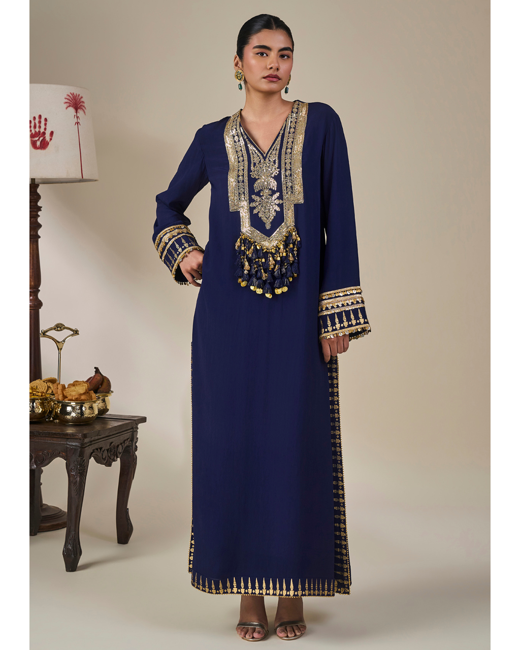 Sapphire Tidal Bloom Kaftan