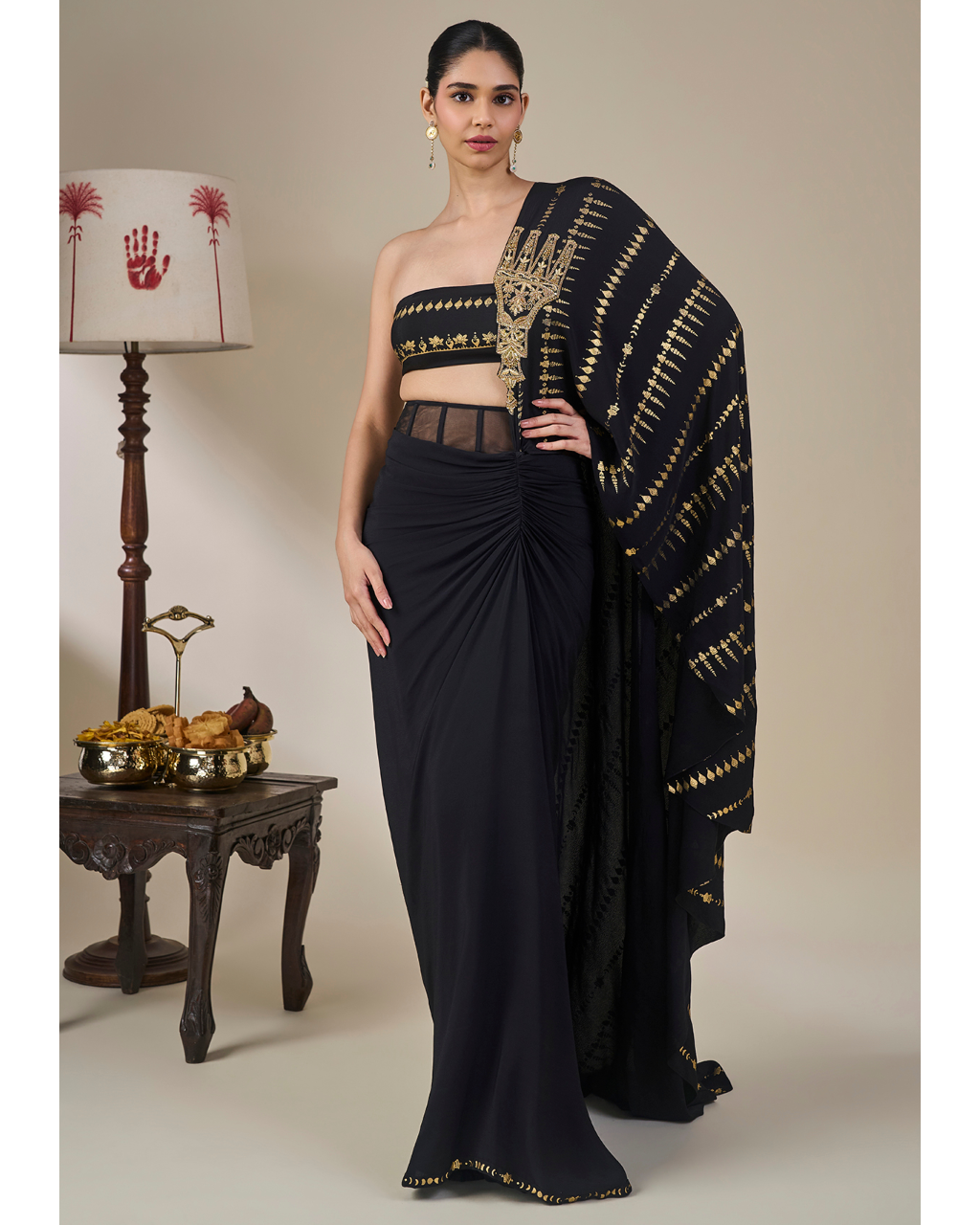 Midnight Moonline Drape Sari