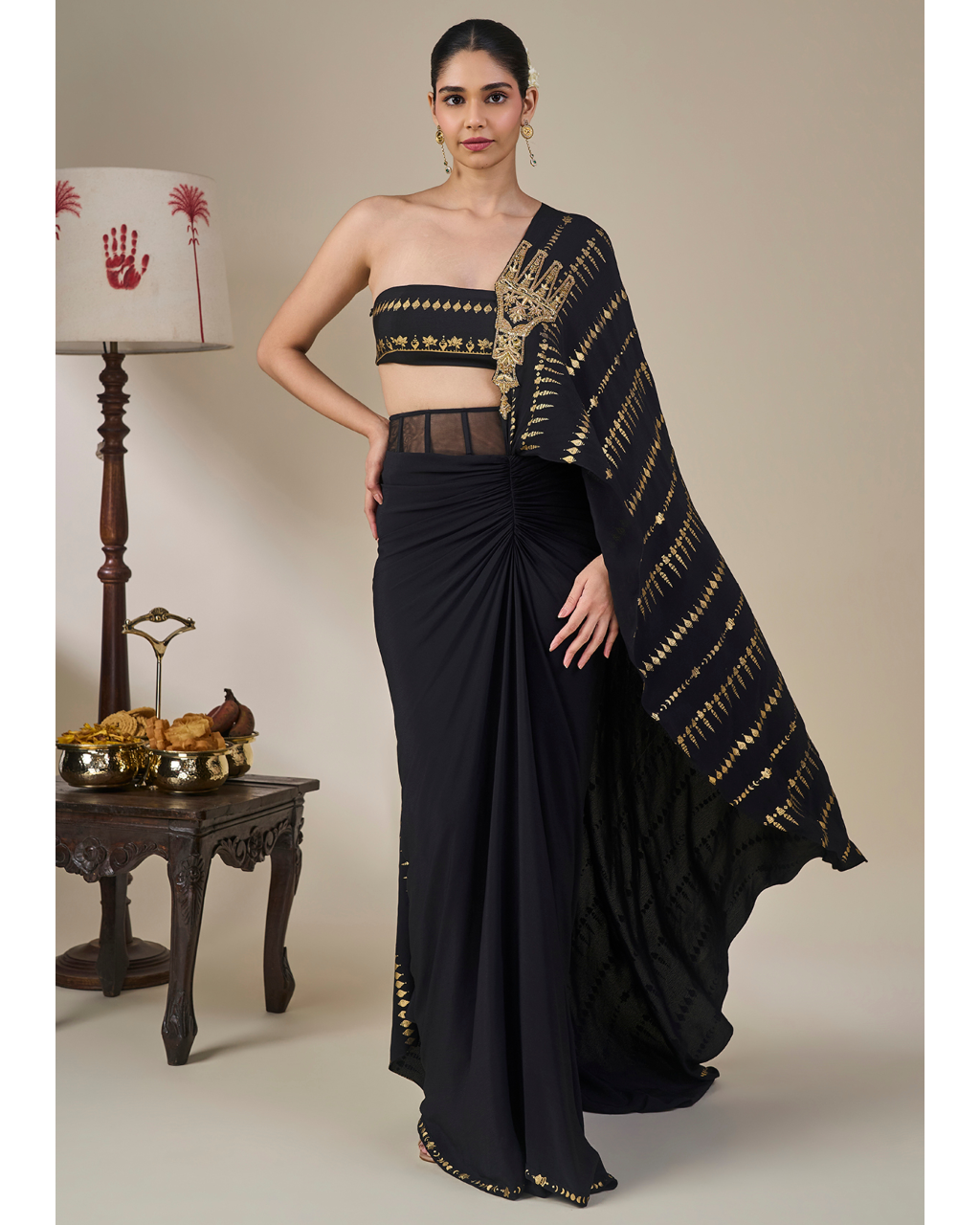 Midnight Moonline Drape Sari