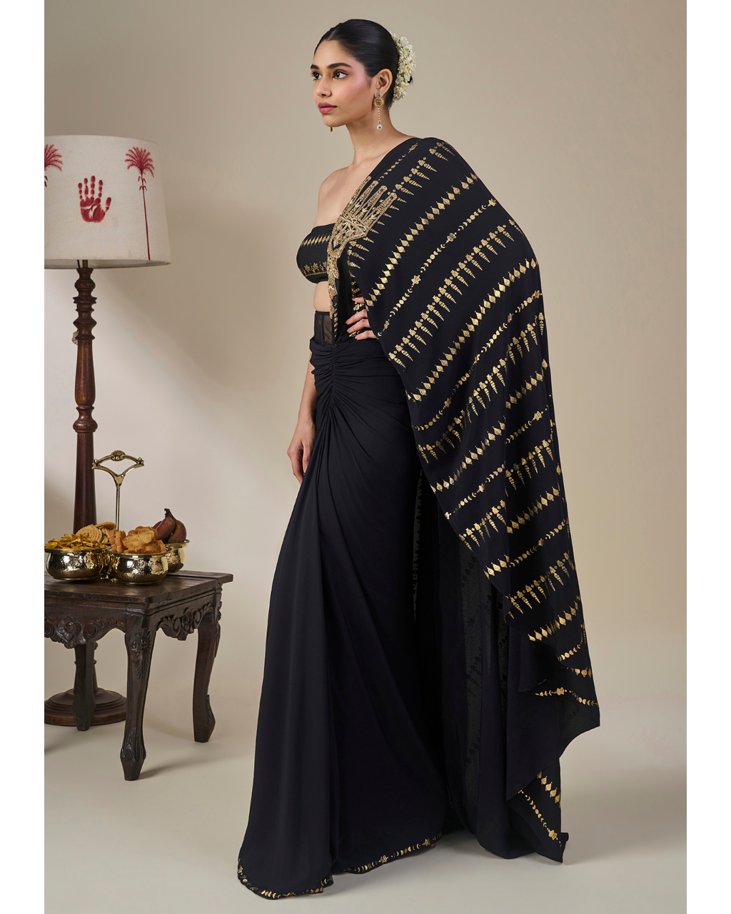 Midnight Moonline Drape Sari