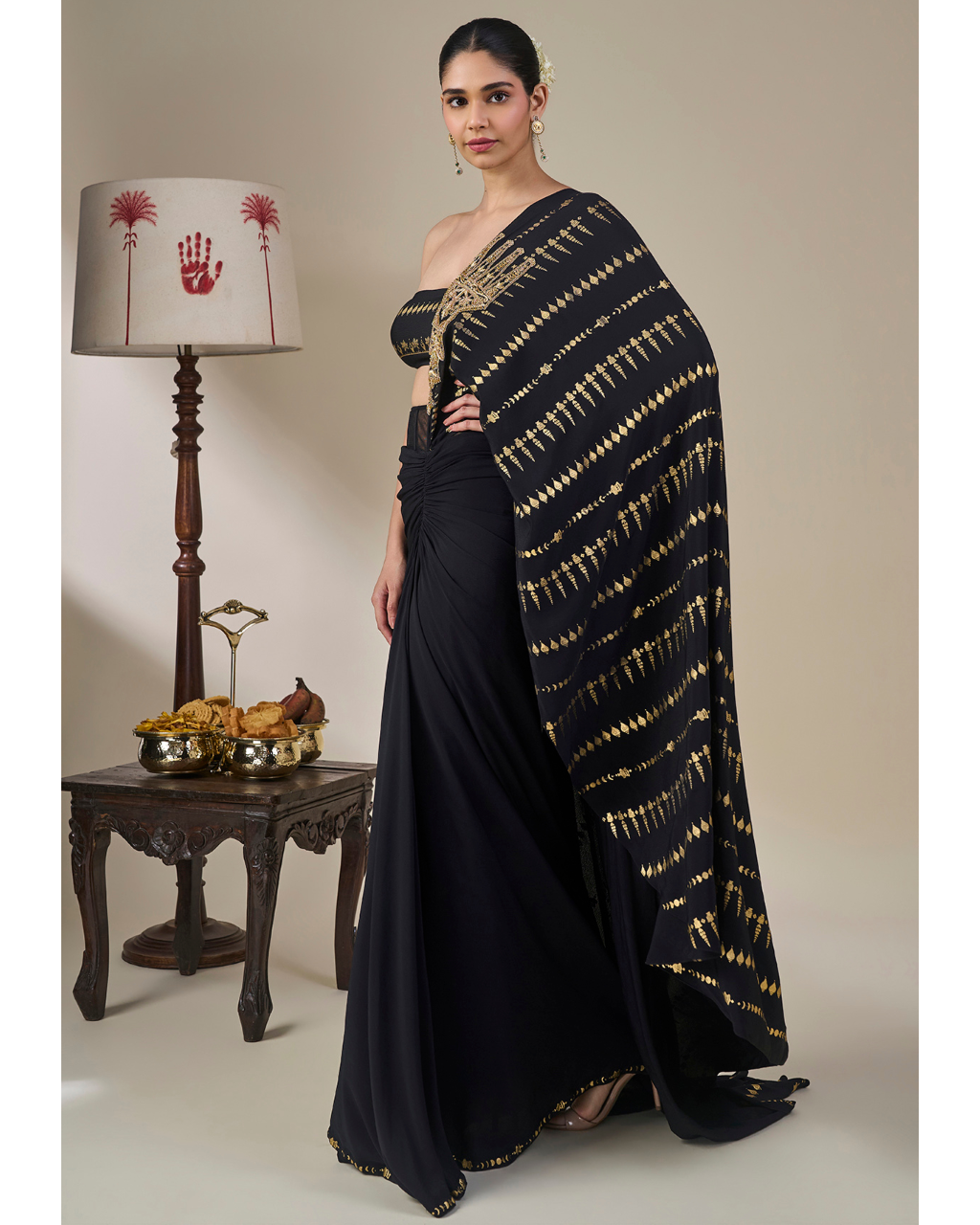 Midnight Moonline Drape Sari