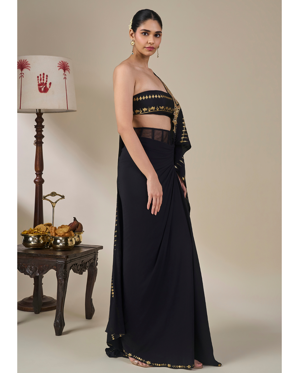Midnight Moonline Drape Sari