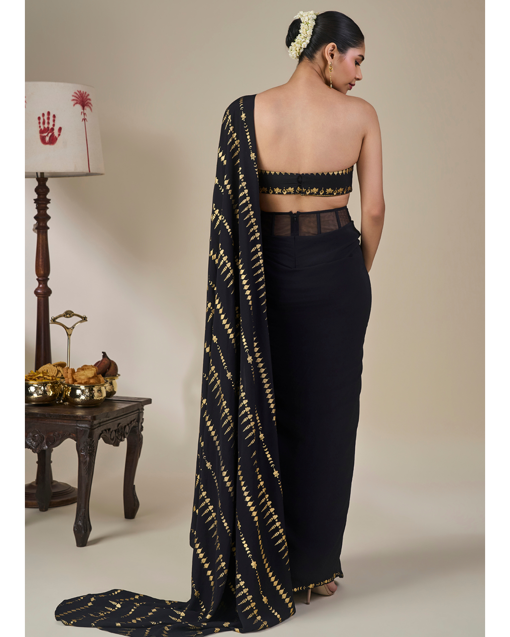 Midnight Moonline Drape Sari