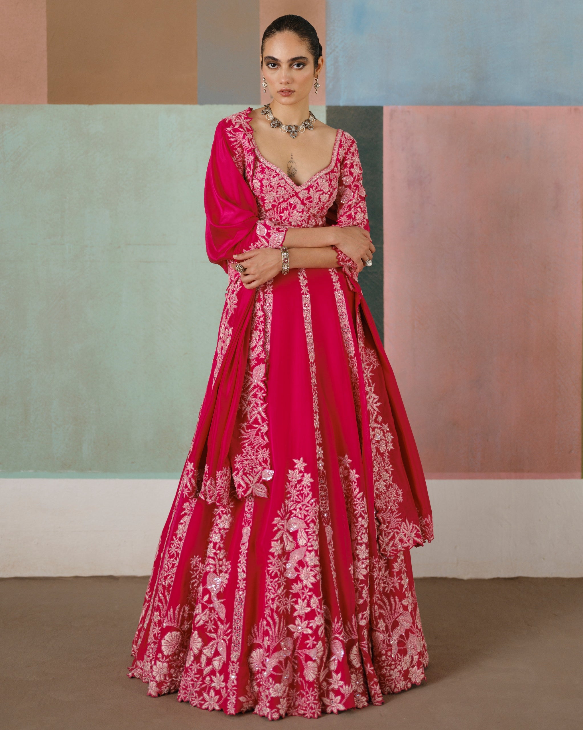 Fuchsia Valerie Lehenga Set