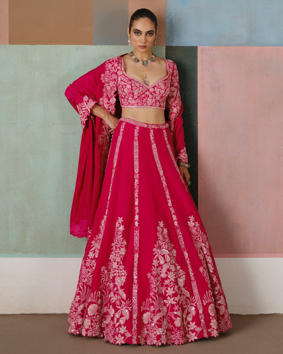 Fuchsia Valerie Lehenga Set